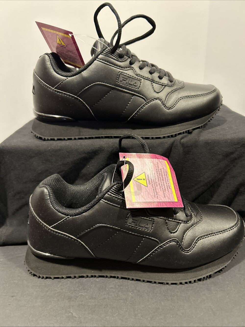 Fila Womans Size 8W Resistant Work Shoes All Black New W Original Box